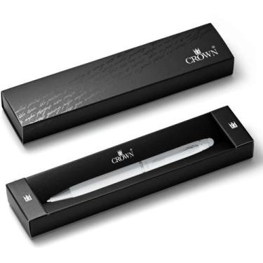 Imagem de Caneta Esferográfica Viena Esfera Branca com Detalhes Cromados - CROWN