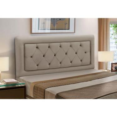 Imagem de Cabeceira Casal Estofada Madeira Cama Box Belinha Reta - D'Julia, Capu