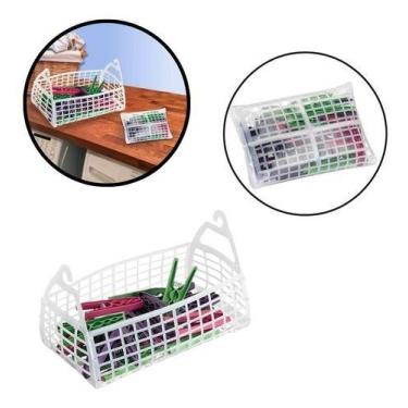 Imagem de Kit Cesto E Pregadores De Roupas Dobrável Com 24 Pregadores - Keita