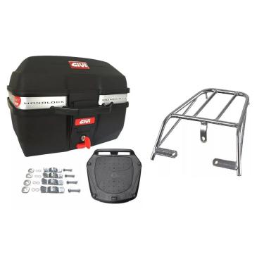 Imagem de KIT BAÚ MOTO 27 GIVI TRAFFIC E-27M + BAGAGEIRO Ybr 2000 À 2008 1º Linha PROJETIL 3671
