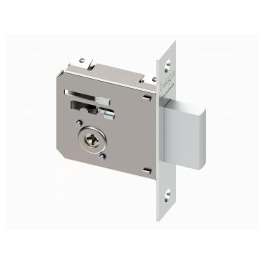 Imagem de Fechadura Trava Tetra Auxiliar Haga 601 Inox 304 Com Roseta Quadrada