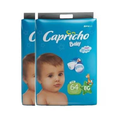 Imagem de Kit com 2pacotes Fralda Infantil Capricho Baby Super Jumbo, EG