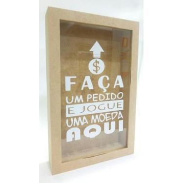 Imagem de Quadro Rolhas Cofrinho Cofre Viagem Porta Moedas 27x17cm mdf cru - son
