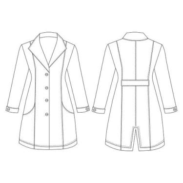 Imagem de Molde Jaleco Feminino com Gola, Bolso e Manga com Prega 46 ao 54 by Wa