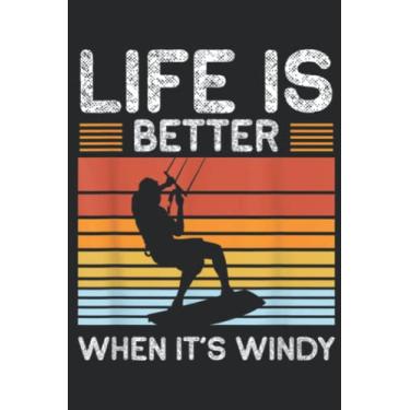 Imagem de Kitesurfing Wind Waves Kiteboarding Kitesurf Kiteboarder Saying: Lined Journal Notebook To Do Schedule, Medium 6x9 Inches, 100 Pages, Printed Cover