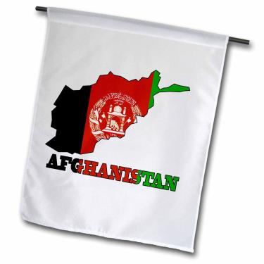 Imagem de 3dRose fl_99103_1 Bandeira do Afeganistão no mapa do país e do nome, bandeira do jardim do afeganistão, 30 x 45 cm