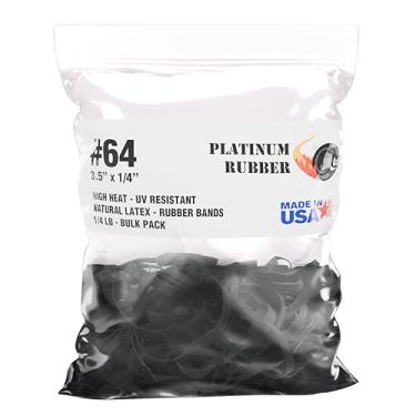 Imagem de Platinum Rubber - Bracelete de borracha preta resistente a UV #64 (8,5 cm x 1/10.2 cm) - 1 unidade - Feito nos EUA