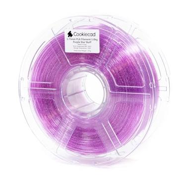 Imagem de Cookiecad Purple Star Stuff Filamento de impressora 3D PLA com glitter roxo translúcido 1,75 mm 1kg