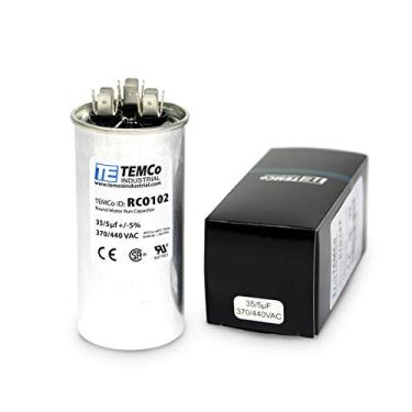 Imagem de TEMCo Industrial Temco 35+5 Uf/Mfd 370-440 Vac Volts Capacitor Redondo Duplo de Execução 50/60 Hz Ca Elétrico - Lote -1 (Uf/Mfd Opcional, Tensão e Quantidades de Lote Disponíveis)