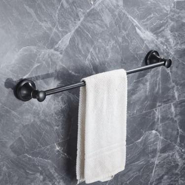 Imagem de Anel de toalha de bronze esfregado a óleo Suporte de papel higiênico Barra de toalha escalável Gancho de roupão de parede Acessórios de banheiro, Barra de toalha única, Tamanho único