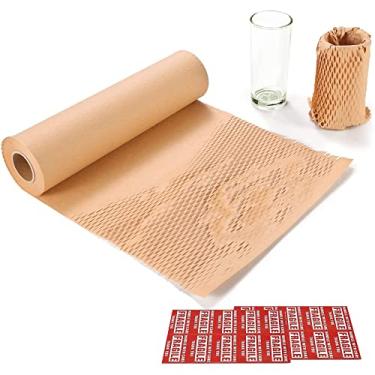 Imagem de Yens Rolo de Papel de Embrulho/Embrulho Em Formato de Favo de Mel 12" X 100 Pés para Embalagem de Transporte, Presentes, Bônus, Adesivos Frágeis