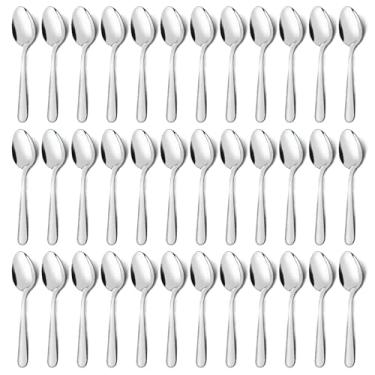 Imagem de Unokit Conjunto de talheres de 36 peças (6,7 polegadas), colheres de jantar de aço inoxidável, colher de sobremesa, colher de sopa, colheres de talheres apenas para casa, cozinha ou restaura