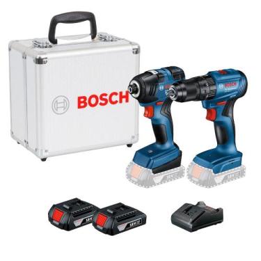 Imagem de Parafusadeira Furadeira Bosch GSB 185-LI, Chave impacto GDR 18V-200 e 