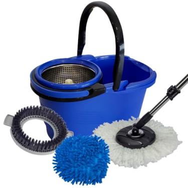 Imagem de Perfect Pro, Mop Giratório, Perfect, Mop com Angulação, Centrífuga 360 com Cesto em Inox, Refil Multiuso, Azul