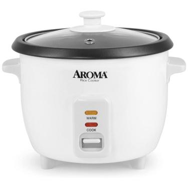 Imagem de Panela de Arroz Elétrica até 6 xícaras não Cozidas, 110V 500W, Aroma Housewares, Branca
