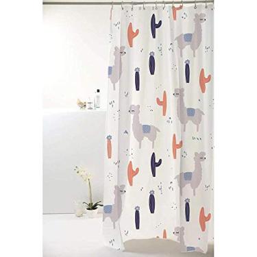 Imagem de Cortina Box Poliester Diversos 198x180cm Lhama Cinza/azul