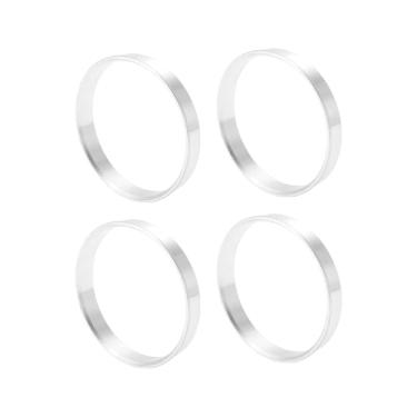 Imagem de INFINAUTO Anéis centralizados no cubo da roda do carro OD 67,1 mm para ID 63,6 mm eixo central de rodas amortecedores Hubrings liga de alumínio tom prata durável