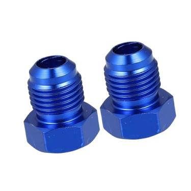Imagem de A ABSOPRO 2 peças para carro AN6 macho alargador parafuso blanking plug extremidade trava porca encaixe liga de alumínio conectores hexagonais azul item substituição
