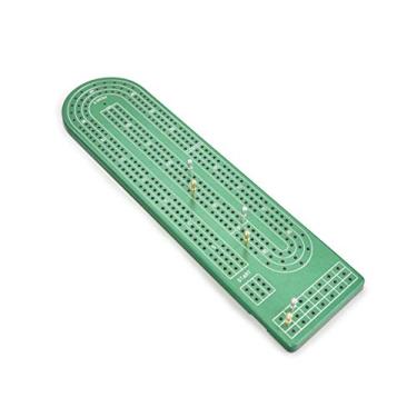 Imagem de Quality Green Cribbage Board by Gapple, Durable Aluminum Material, Precise Engraving, Gorgeous Anodized Finish, Color Variety, Metal Scoring Pegs and Convenient Peg Storage