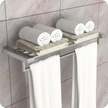 Imagem de Toalheiro Hotel de Parede Porta Toalha Duplo Inox Master - SteelDecor