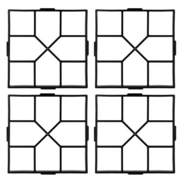 Imagem de Kit 4 Forma Molde Concreto Cruz Calçada Pedras Jardim