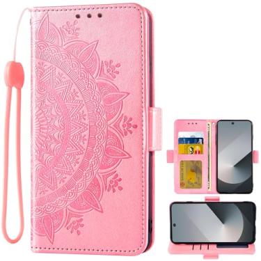 Imagem de Asuwish Capa de telefone para Samsung Galaxy Z Fold 6 5G 2024 capa carteira porta-cartão de crédito flip alça de pulso suporte acessórios celulares ZFold6 Z6 G Fold6 6Z mulheres homens ouro rosa