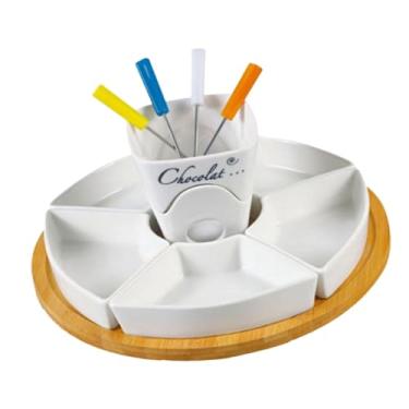 Imagem de IEUDNS Conjunto de caldeirões de panela de fondue, conjunto de fondue de vela leve de chá em casa, derretia de tigela quente de panela para chocolate, B