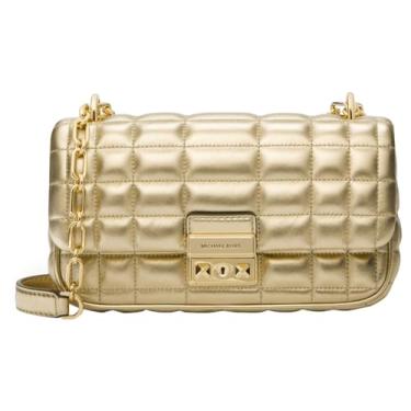 Imagem de Michael Kors Tribeca Pequena Acolchoada Conversível Ombro Corrente, Ouro pálido, One Size