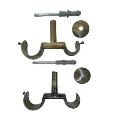 Imagem de Kit 2 Suporte Duplo Alumínio Varão para Teto 19/28mm - ART DECORAR, OU