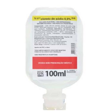 Imagem de Soro Fisiológico 0,9% Frasco de 100mL - 10 unidades - Equiplex