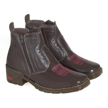 Imagem de Botinha Infantil Feminina Cano Curto Country - Cláudia Beneti, Café qu