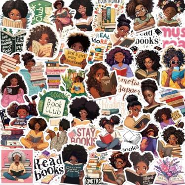Imagem de 50 peças de adesivos de leitura para meninas pretas para livros Kindle adesivos para livros adultos adesivos para amantes de livros acessórios de leitura