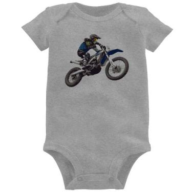 Imagem de Body Bebê Motocross Manobra Freestyle - Foca na Moda, Cinza, M