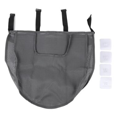 Imagem de Bolsa de Brinquedo de Banheiro de Tecido de Malha de Grande Capacidade, Parede Leve, Parede Pendurada Com Zíper para Produtos de Higiene Pessoal, Brinquedos (GREY)