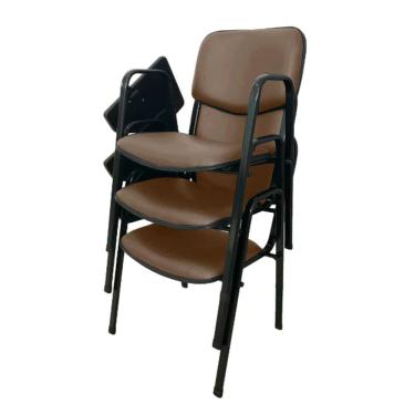 Imagem de 03 Cadeiras Escolar Universitária Linha Hotel Auditório Marrom