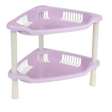 Imagem de Suporte Plástico Organizador Fruteira Cozinha 2 Andares (Rosa)