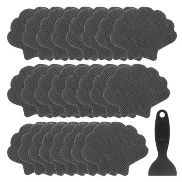 Imagem de HARFINGTON 24 peças adesivos antiderrapantes para banheira, chuveiro, piso, 9,4 cm, antiderrapante, adesivo, fita adesiva, estilo concha com raspador para banheiro, cozinha, banheira, degraus, escadas