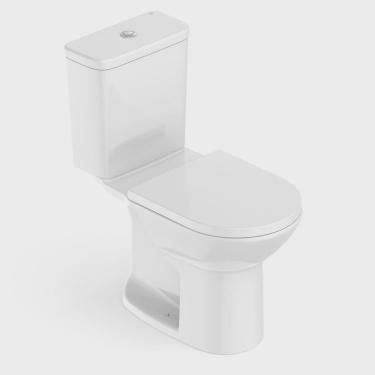 Imagem de Kit Vaso Sanitário com Caixa Acoplada e Assento Queda Amortecida Round Roca