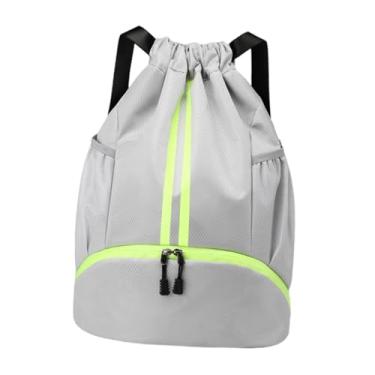 Imagem de menolana Mochila de ginástica Backpack Bolsa de ginástica leve com mochila esportiva de bolsa de ginástica de compartimento de sapatos para piscina à, Cinza