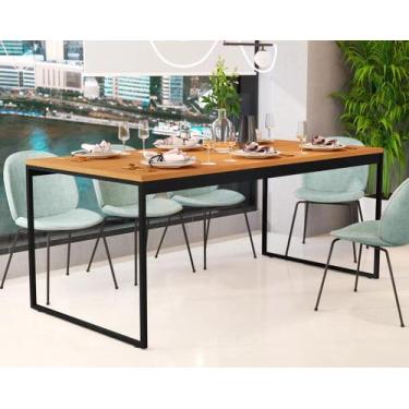 Imagem de Mesa Industrial Jantar 160 cm Pés em Aço Resistente Cozinha Área Gourm