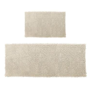 Imagem de Kit Tapete Bolinha 100x50cm e Tapete Bolinha 58x38cm - Rozac, Nude