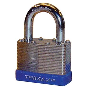 Imagem de Trimax TLM1125 Cadeado laminado de aço sólido de 50 mm com trava dupla de 3,8 cm x 0,7 cm de diâmetro