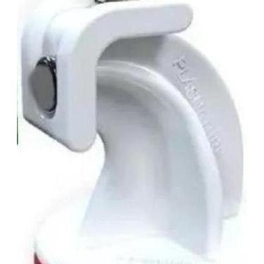Imagem de Prendedor Fixador Trava Porta Magnético Adesivo Branco 4Un - Plasnatur