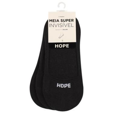 Imagem de Kit 3 Pares Meias Cano Invisível Hope Soquete Algodão Silicone Macia C