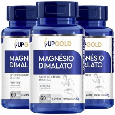 Imagem de Kit 3 Magnésio Dimalato Puro Máxima Concentração 60 Cápsulas 500mg