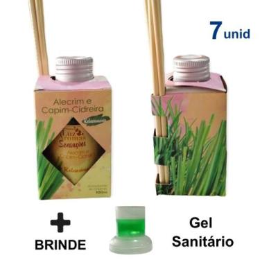 Imagem de Kit 7 Aromatizador Ambiente 100ml Difusor Palito Luz Aromas Aromatizan