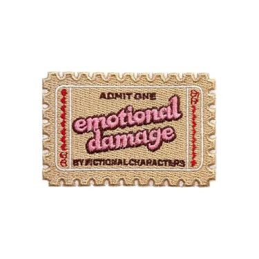 Imagem de MEIYSTICK Ticket to Emotional Damage Remendos bordados para roupas, mochilas, chapéus, jeans, bolsas, personagens fictícios, tamanho 7,6 cm, aplique de ferro ou costurado, presente para amantes de