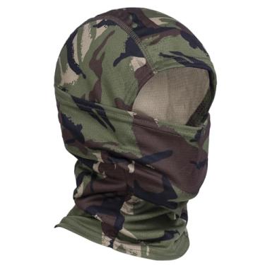 Imagem de XY3545HS Máscara facial camuflada balaclava para homens e mulheres - caça, esqui, motocicleta, proteção UV e treinamento militar, Selva camuflada, tamanho �nico