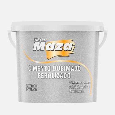 Imagem de Massa Efeito Cimento Queimado Perolizado 3kg Maza, prata nobre