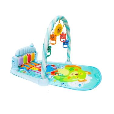 Imagem de Tapete de Atividades Musical com Piano para Bebê, Arco de Brinquedos Interativos, Estampado e Cores Vibrantes (Azul)